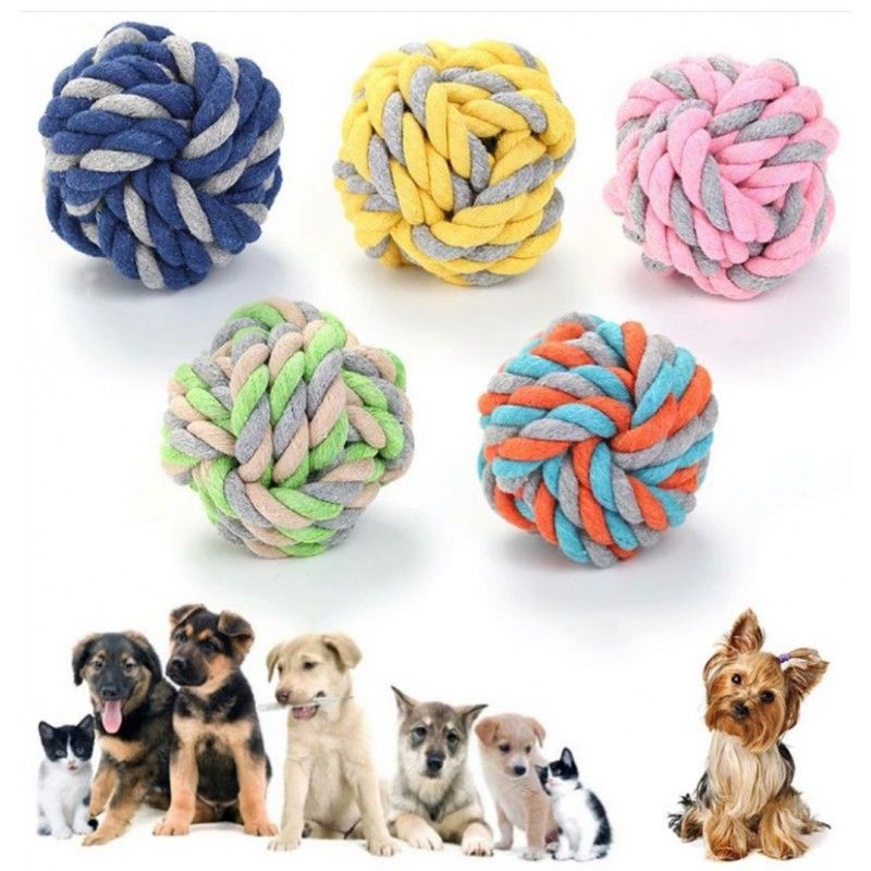 Brinquedo Pet Mordedor Anti-stress Bola de Corda Cachorro