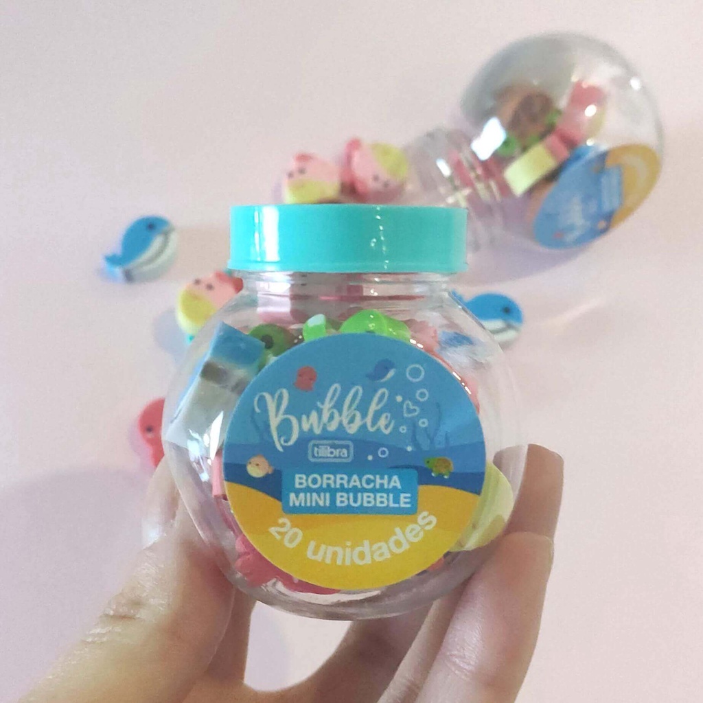 Borracha Mini Bubble Tilibra Pote Com Unidades Shopee Brasil