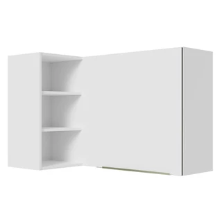 Armário Aéreo de Canto com Adega Acoplada Madesa Lux 1 Porta - Branco/Branco Veludo em Oferta na Shopee