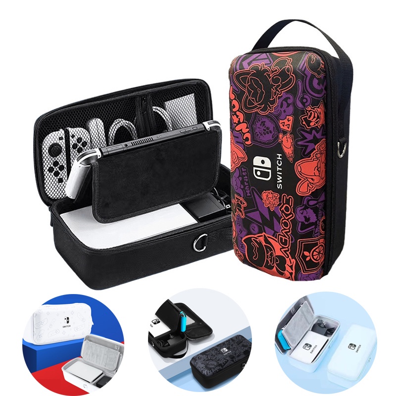 High capacity Storage Bag For Nintendo Switch OLED Portable PU Carrying Case Travel Pouch for NS Accessories