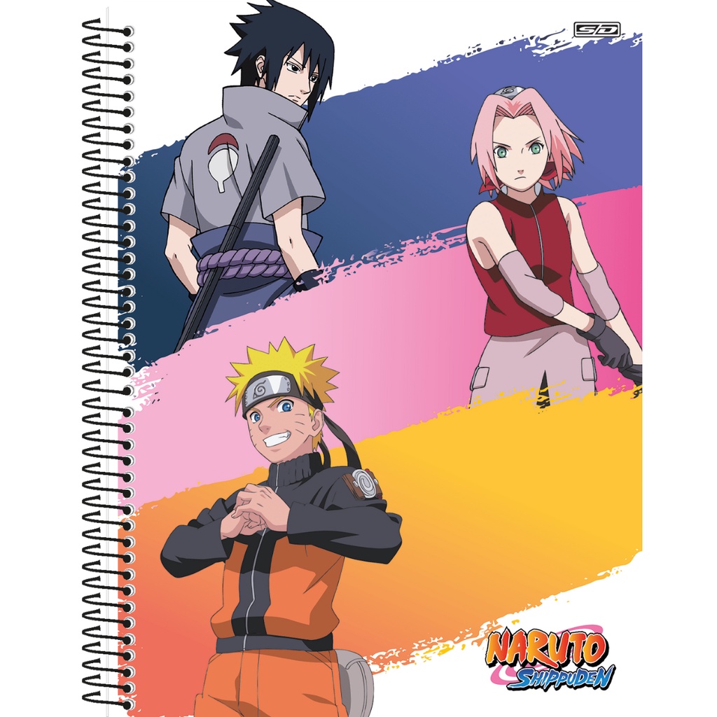 Caderno 15 Matérias Capa Dura 240 Folhas Naruto Shippuden Anime