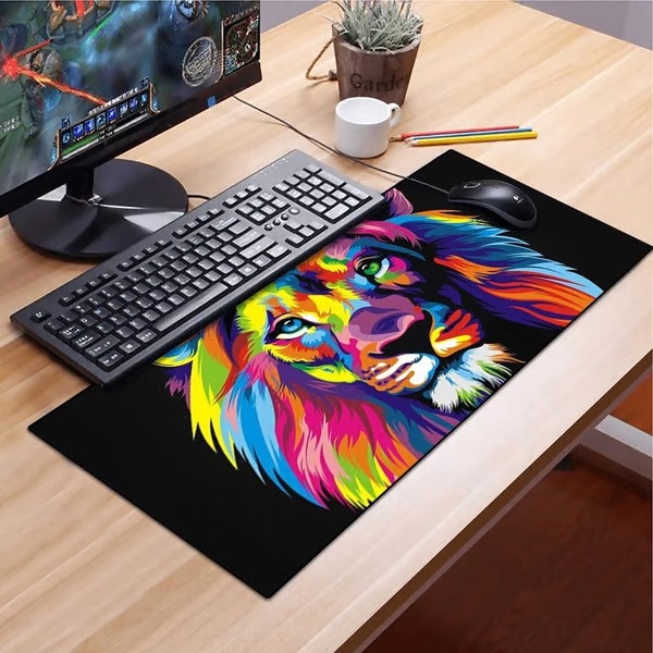 Mouse Pad Gamer 90x40 Eddias Personalizado Estampado Borda Costurada Base Emborrachada