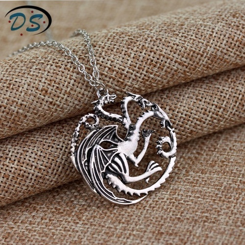 Colar Corrente Game Of Thrones Brasão Targary Simbolo