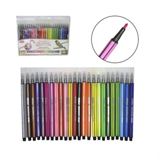 Kit Combo 24 Canetas Hidrográficas Colorida Para Desenhos E Pinturas Volta As Aulas 6184