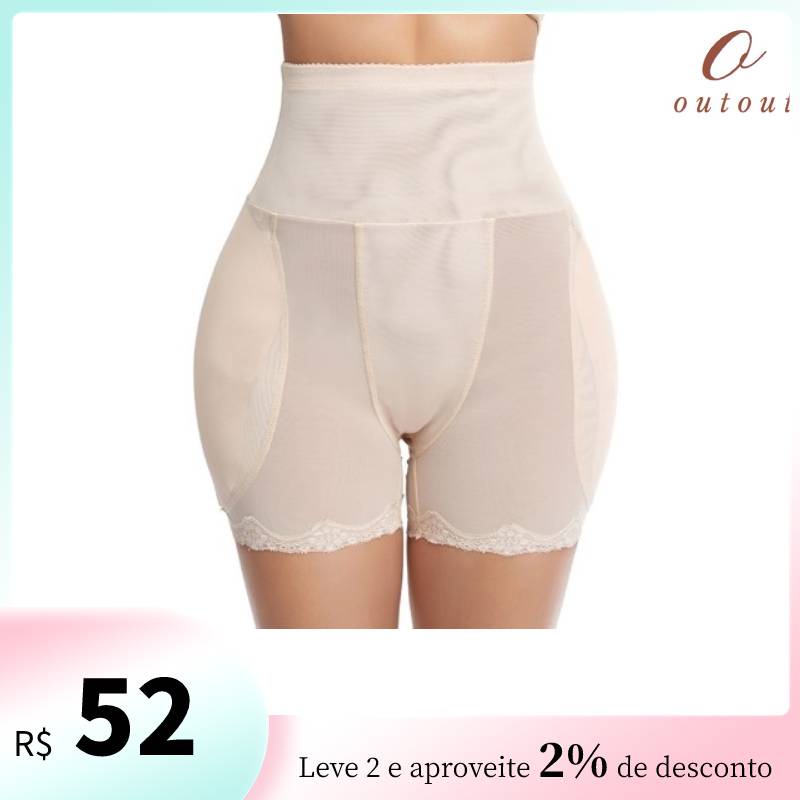 Calcinha De Renda Com Enchimento Para Modelagem De Quadril E Barriga