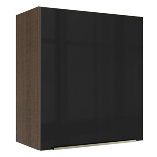 Armário Aéreo Madesa Lux 60 cm 1 Porta - Rustic/Preto