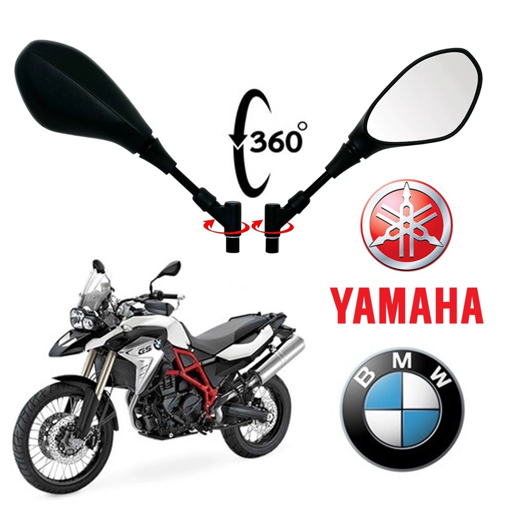 Par Retrovisor Modelo Bmw F800 Gs650 360 Graus Articulado Haste Curta Para Moto Yamaha Fazer Xtz Lander Ybr Factor