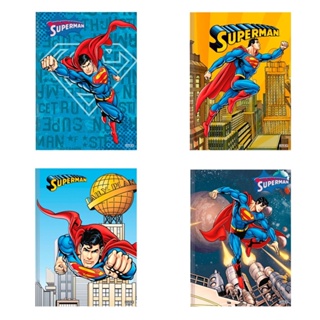 Kit Combo 4 Cadernos Brochura Super Man Liga Da Justiça Capa Dura 80 Folhas Presente Menino Volta As Aulas Tilibra
