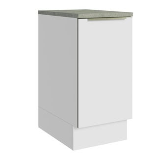 Balcão 40 cm 1 Porta Branco/Branco Veludo Lux Madesa