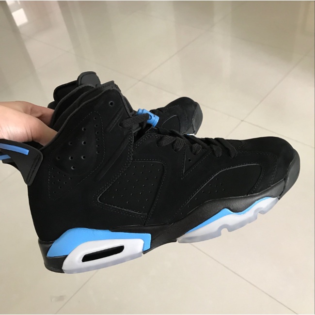 Venda A Quente Air Jordan 6 Retro Black Blue AJ6 Sapatos De Basquetebol 384664-006