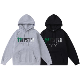 Moletom Bordado De Lã Verde Trapstar Preto