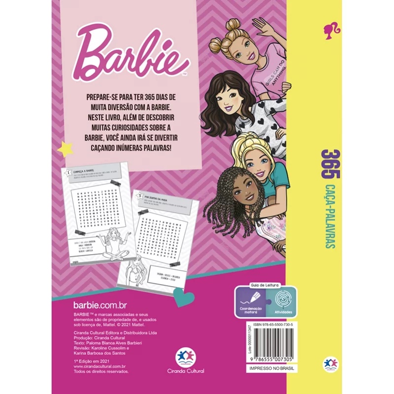 Livro Barbie - 365 Caça-palavras Crianças Filhos Infantil Desenho História  Brincar Pintar Colorir Passatempos Divertidos no Shoptime