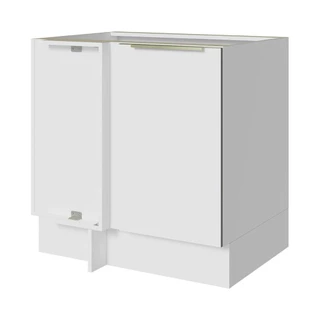 Balcão de Canto Madesa Lux 1 Porta (Sem Tampo) - Branco/Branco Veludo em Oferta na Shopee