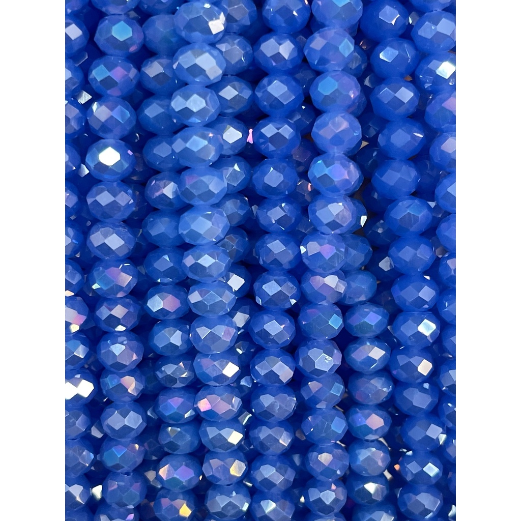 Fio de Cristal Azul extra brilho 8 mm multifacetado elegante | Shopee ...