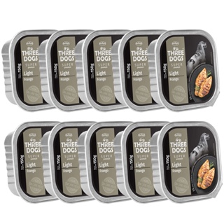 Kit 10 Ração Úmida Three Dogs Adultos Patê Frango Light - 150g
