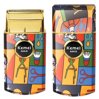 Kemei Mini Barbeador De Folha Dupla Profissional Homens Elétricos Ferramenta De Acabamento De Móvel Padrão De Grafite Aleatório