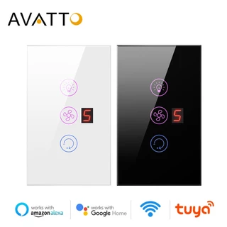 AVATTO Interruptor De Luz Do Ventilador Smart Wifi Teto Tuya Remoto Vários Velocidades Controle De Velocidade Trabalho Com Alexa , Google Home