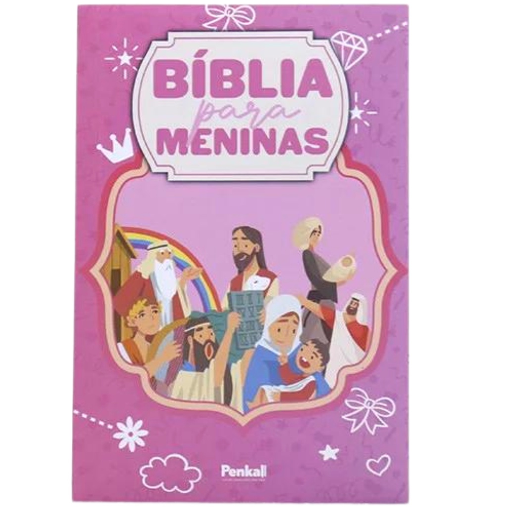 Bíblia Infantil Para Meninas + 200 Ilustrações | Rosa | Shopee Brasil