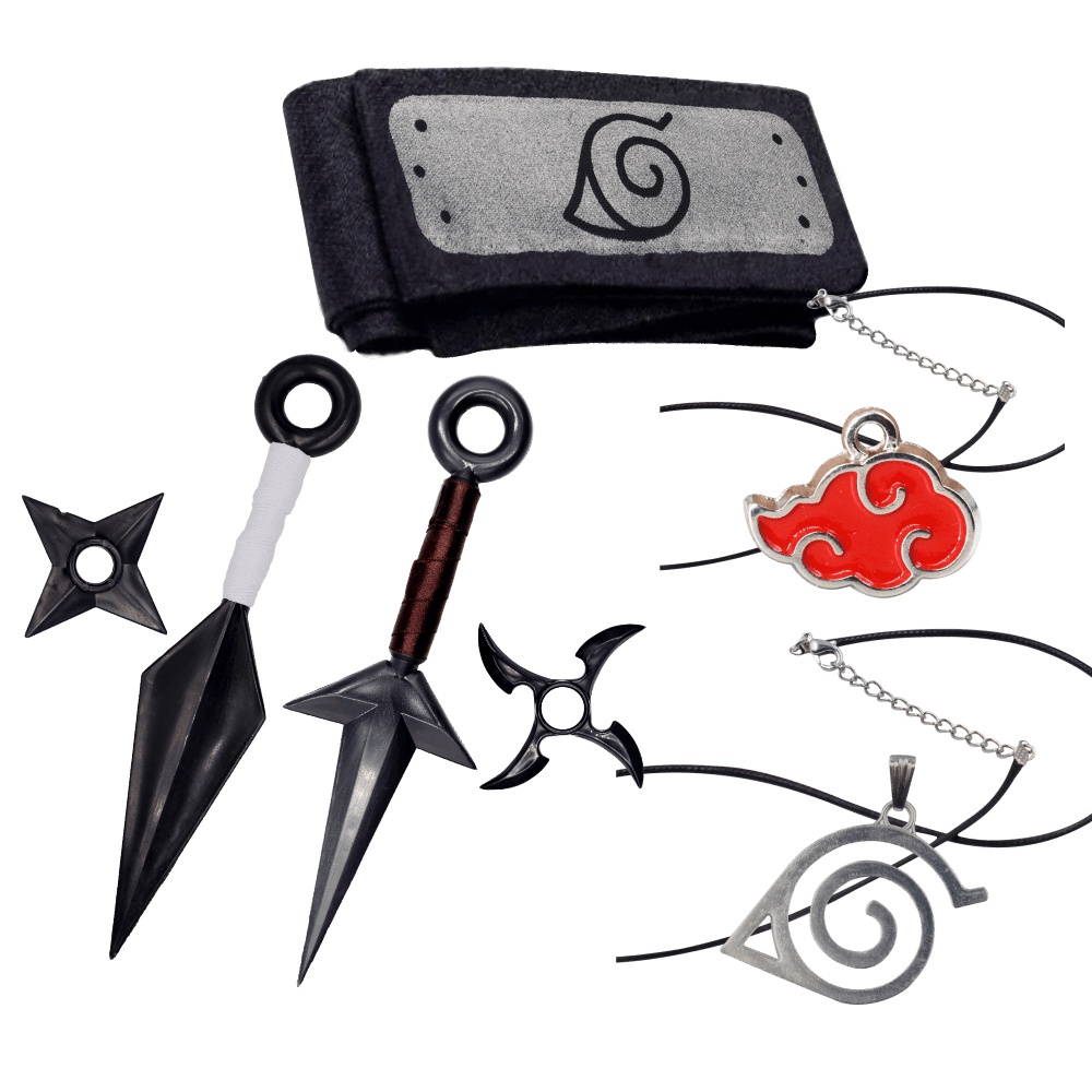 Kit Naruto Boruto - Bandana Aldeia da Folha + Colar / Pingente Tsunade +  Anel Akatsuki Itachi : : Moda