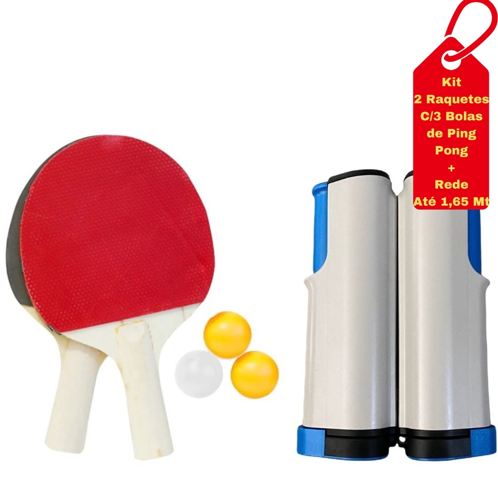 Kit Tênis De Mesa ( Ping Pong ) Com Mesa Raquetes E Rede - Fácil Esporte