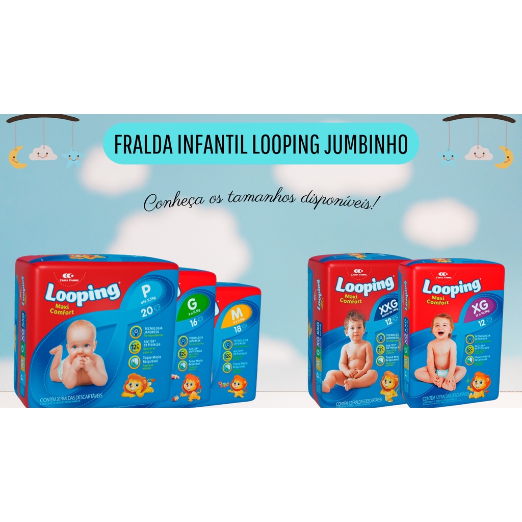 Fralda Infantil LOOPING JUMBINHO