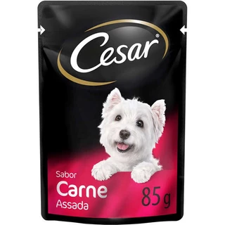 Ração Úmida Cesar Sachê Cães Adultos Carne Assada ao Molho 85g