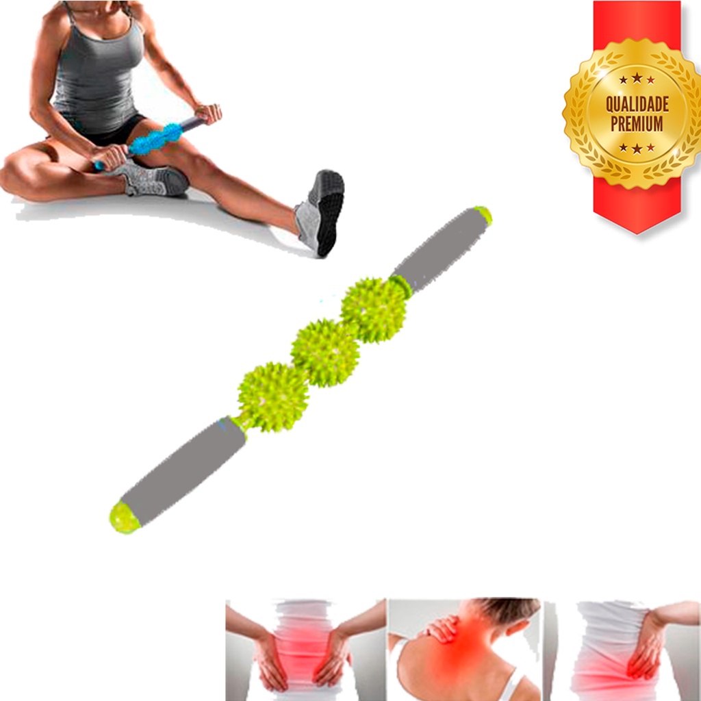 Rolo Bastao Bola Massageador Com Espinho Para Liberaçao Miofascial Massagem Relaxante