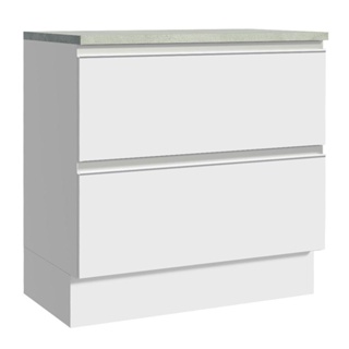 Balcão 80 cm 2 Gavetas Branco Glamy Madesa
