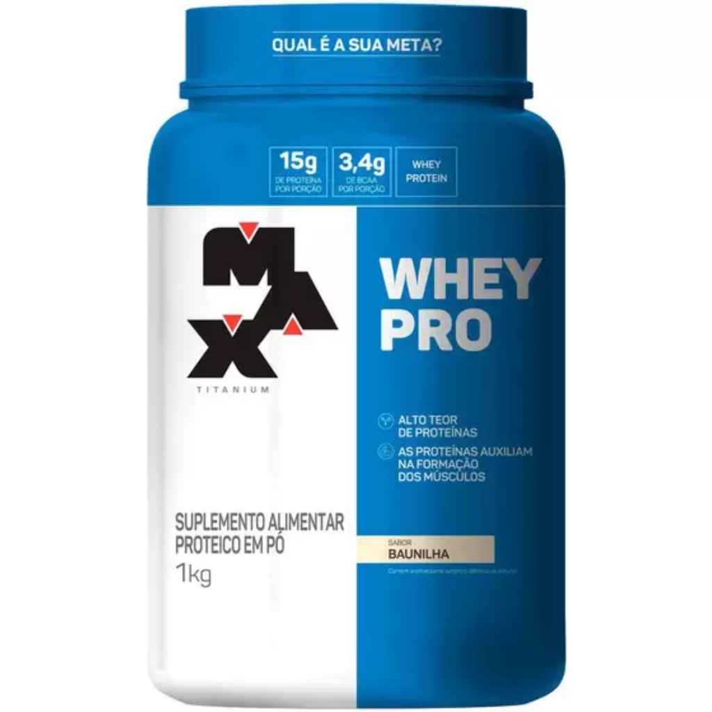 Whey Protein Pro 1kg Pote Max Titanium – Baunilha