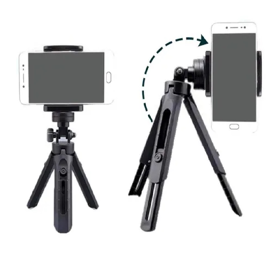 Mini tripé Mesa Suporte Apoio Celular Câmera 360° Youtuber Live Regulagem De Altura