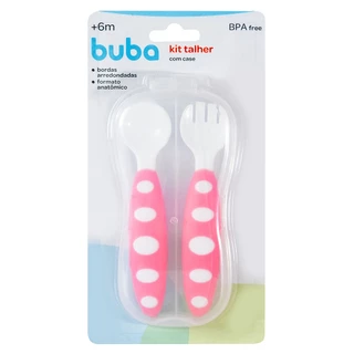 Kit Talher com Estojo Rosa 10686 - Buba
