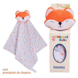 Naninha com Carinha Bichinho/Porta Chupeta bebê Pelúcia Toque Suave Soft em Oferta na Shopee