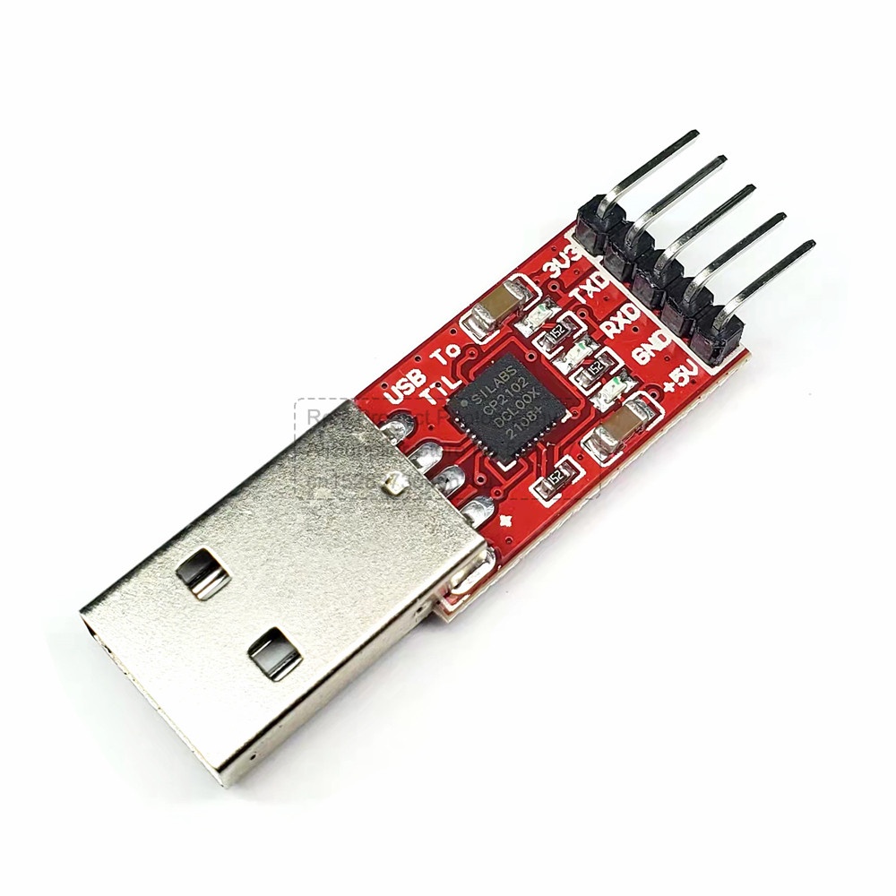 2 Moduli Convertitore USB A TTL 5PIN Con Chip 2102 - Adattatore Seriale UART STC 3.3V/5V - Con 8 Cavi Jumper - 6