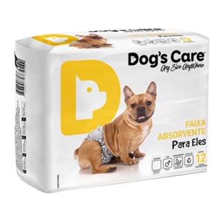 Fralda Descartável Higiênica P/cães Macho Dogs Care 12 Un P