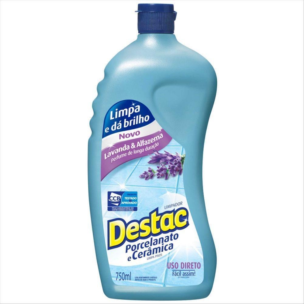 Limpador Piso Porcelanato Cheiro De Lavanda Destac 750Ml | Shopee Brasil