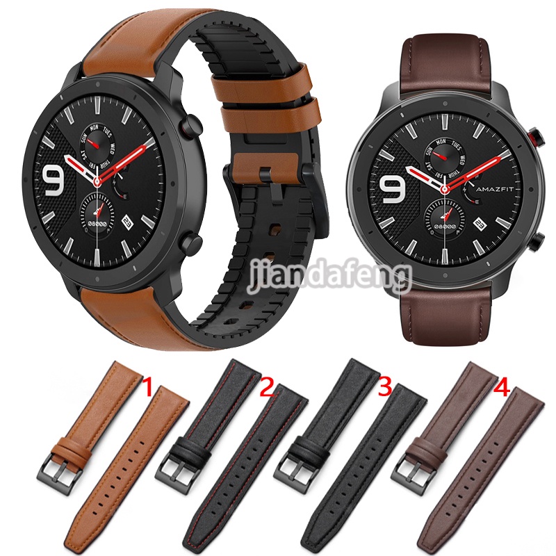 Pulseira De Couro De Silicone Faixa À Prova D'água Para Huami Amazfit GTR 47mm 42mm