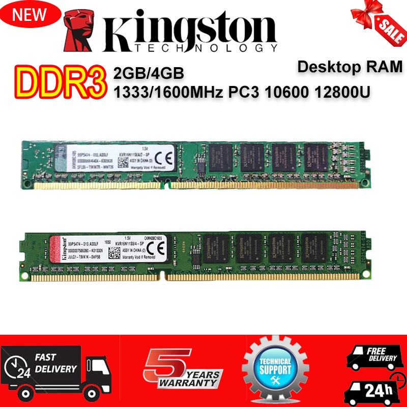 Novo Kingston PC3 RAM DDR3 2GB 4GB 1333/1600MHz Desktop DIMM Bastão De ...