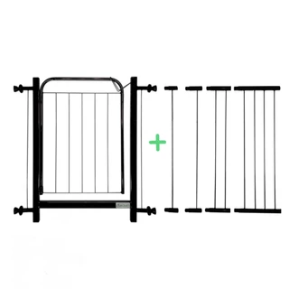 Portão Grade Pet/Bebê Proteção + Extensor 68cm á 112cm - Cerquinha Portãozinho com Extensor Reforçado de Pressão p/ Parede Versátil e Portátil - Gate Preto ou Branco - Proteção e Segurança Kids Crianças e Cães