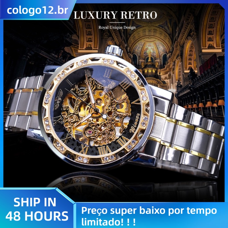Relógio Mecânico Automático Skein 100 % original Novo Luxo