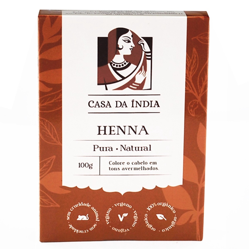 Henna Indiana 100% Natural Ruivo Cabelo 100g + Luvas | Shopee Brasil