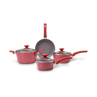 Jogo de Panelas com Fundo de Indução Brinox Berry 4 peças Vermelho Carmin