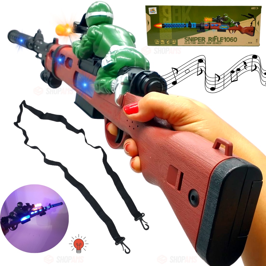 Rifle Brinquedo Precisão Sniper Mira A Lazer Nerf Luzes Som em Promoção na  Americanas