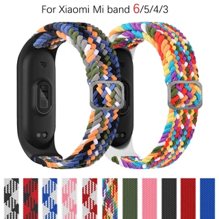 Pulseira Esportiva Para Xiaomi Mi band 7 6 5 4 3 Elástica Ajustável De Nylon Trançado miband 7 4 5 correa Pulseiras