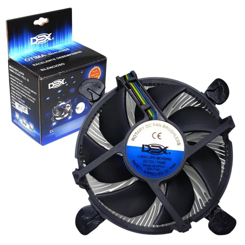 Cooler para Processador Intel Lga 1150 1151 1155 1156 I3 I5 I7 Box 4 Pinos Dex DX-1150