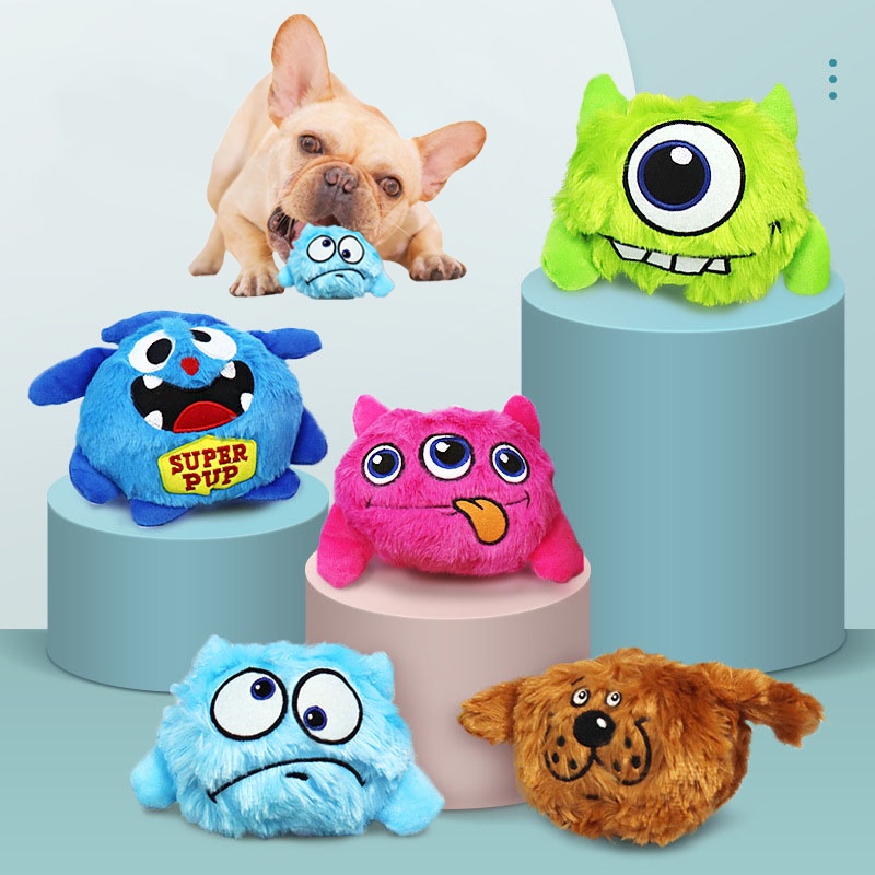 Brinquedo De Pelúcia Eletrônico Para Cão De Estimação Bola Saltitante Interativo Brinquedos De Monstro