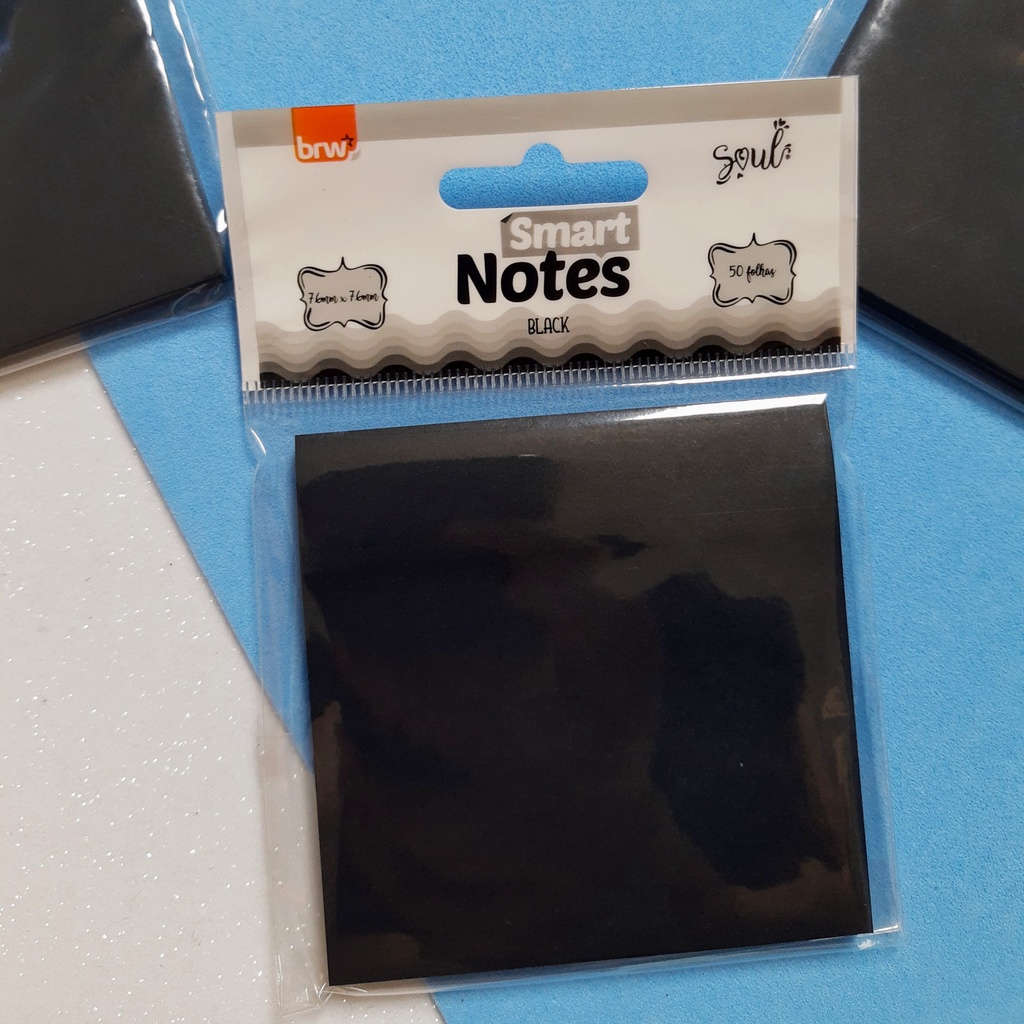 BLOCO ADESIVO SMART NOTES 76X76MM PRETO BRW Shopee Brasil