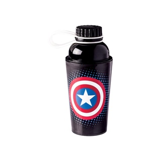 Garrafa de Plástico 430 ml com Tampa Rosca Fixa Vip Avengers Capitão América