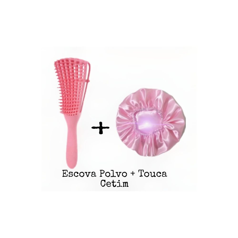 Kit De Escova Polvo Touca De Cetim Cuidados Com O Cabelo Octopus Modelo Shopee Brasil