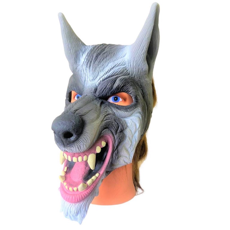 Mascara Lobo meio rosto para Haloween, Cosplay e Fantasia