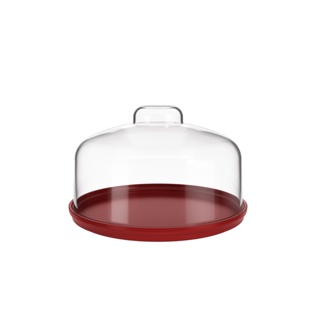 Boleira Prato Com Cúpula Coza Cozy Pequena Ø 19,5 cm Vermelho Bold